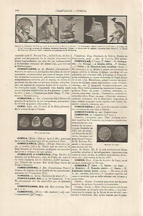 LAMINA ESPASA 29284: Monedas de Cimo y Cimeras de cascos antiguos