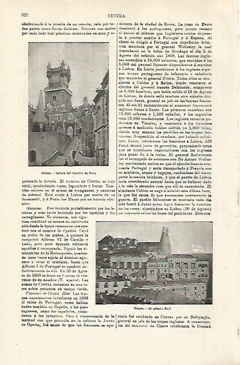 LAMINA ESPASA 29293: Castillo da Pena y Palacio Real en Sintra Portugal