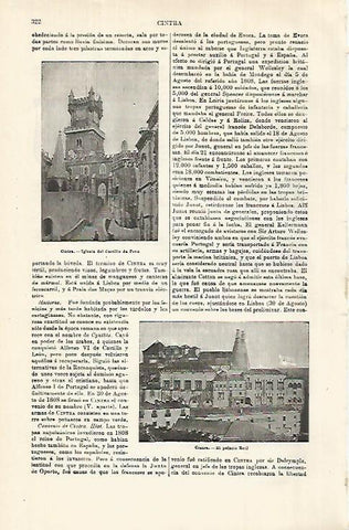 LAMINA ESPASA 29293: Castillo da Pena y Palacio Real en Sintra Portugal