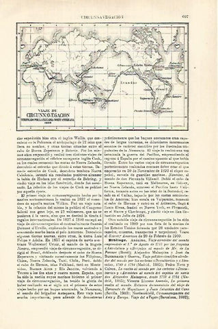 LAMINA ESPASA 29300: Mapa del Viaje de circunnavegacion de la Escuadra de Estados Unidos en 1909