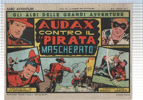 Comic Albo Avventure: Audax num 01 - Audax contro il Pirata Mascherato. Supplemento de Lavventura
