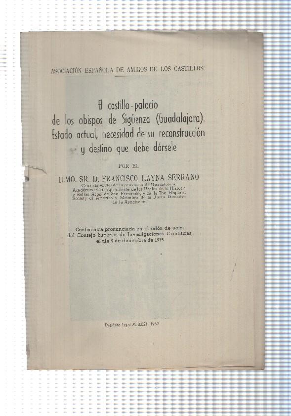 Conferencia: 1955. Asociacion española de amigos de los castillos (Falta cubierta)