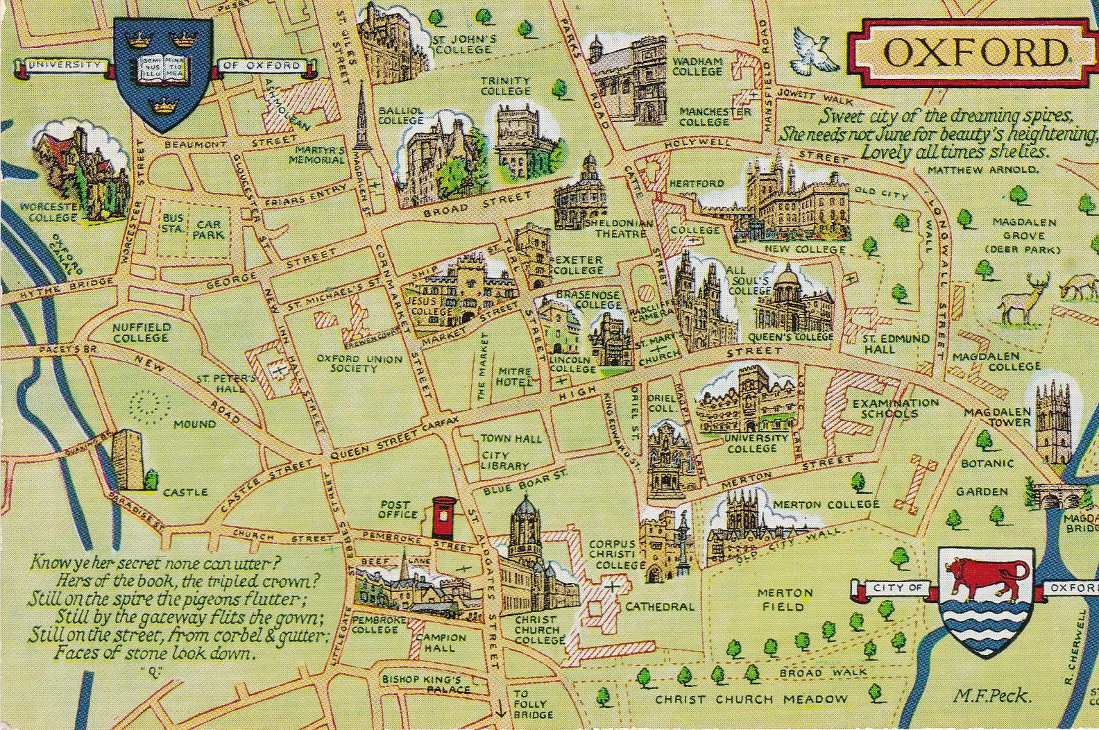 POSTAL B6160: OXFORD: MAPA