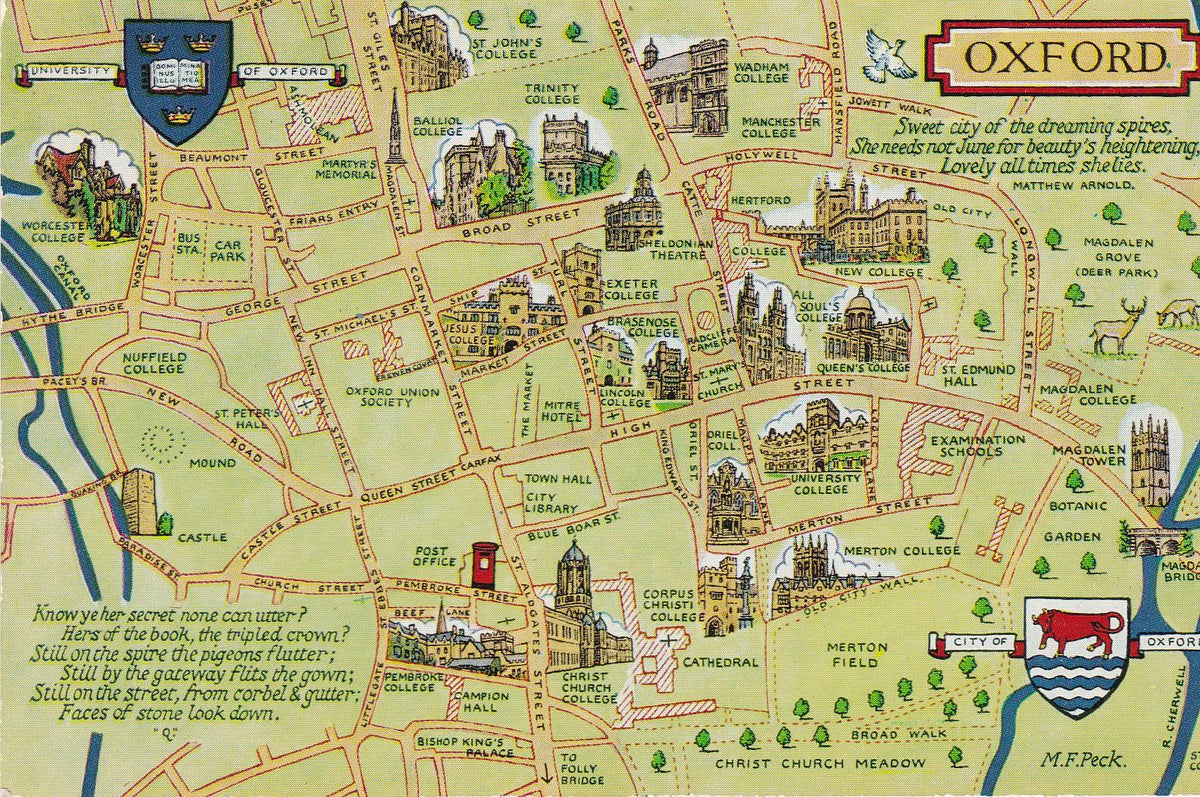POSTAL B6160: OXFORD: MAPA