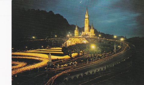 POSTAL B6226: LOURDES: VISTA NOCTURNA