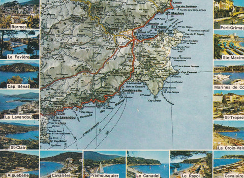 POSTAL B6227: MAPA: SAINT TROPEZ