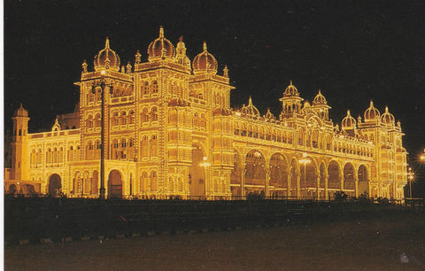 POSTAL B6302: INDIA: PALACIO MYSORE ILUMINADO