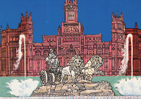 POSTAL B6392: MADRID: ILUSTRACION FUENTE DE CIBELES