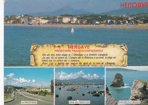 POSTAL B6468: HENDAYE: FRONTERA FRANCOESPAÑOLA