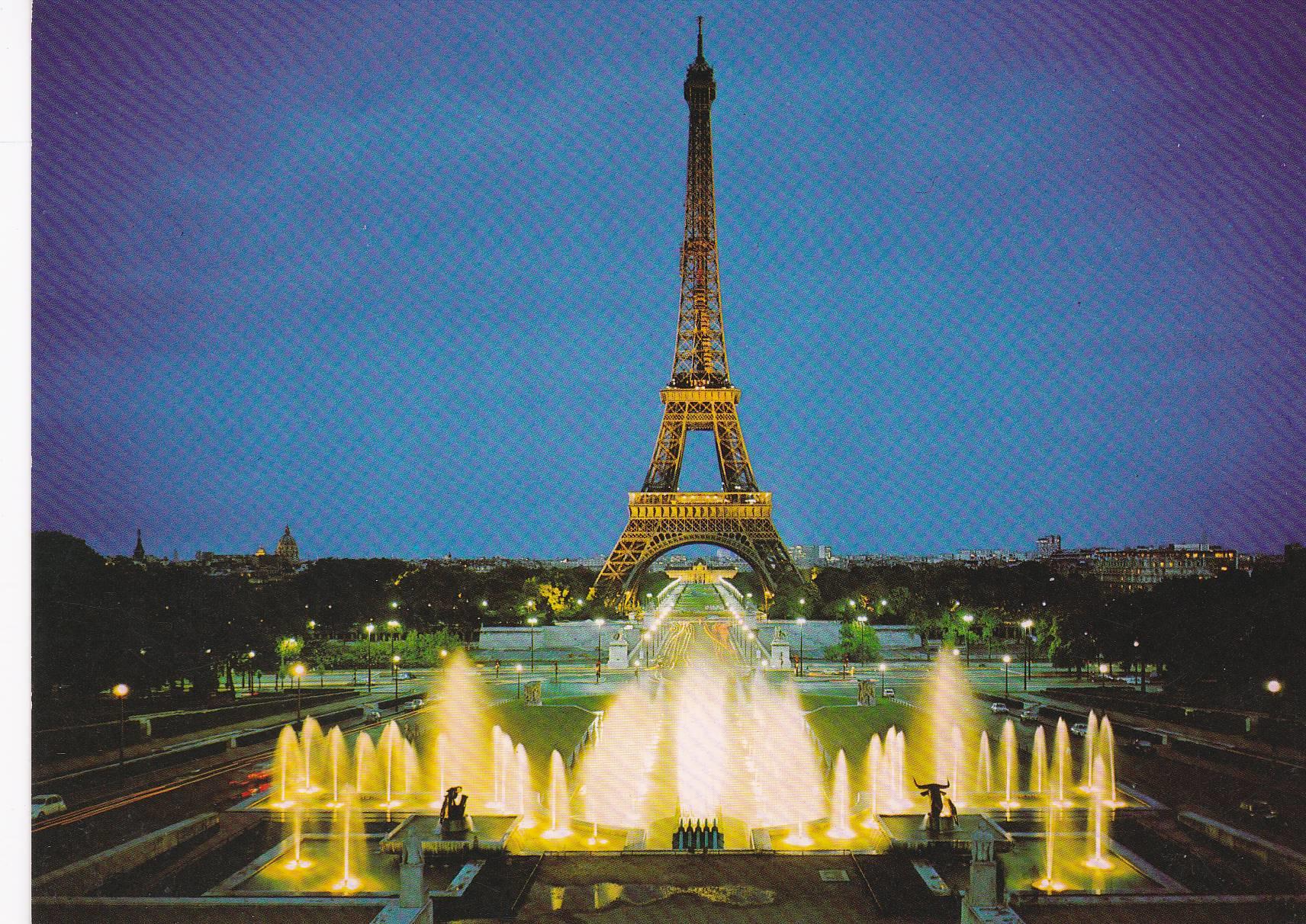 POSTAL B6485: PARIS: LA TORRE EIFFEL. VISTA NOCTURNA