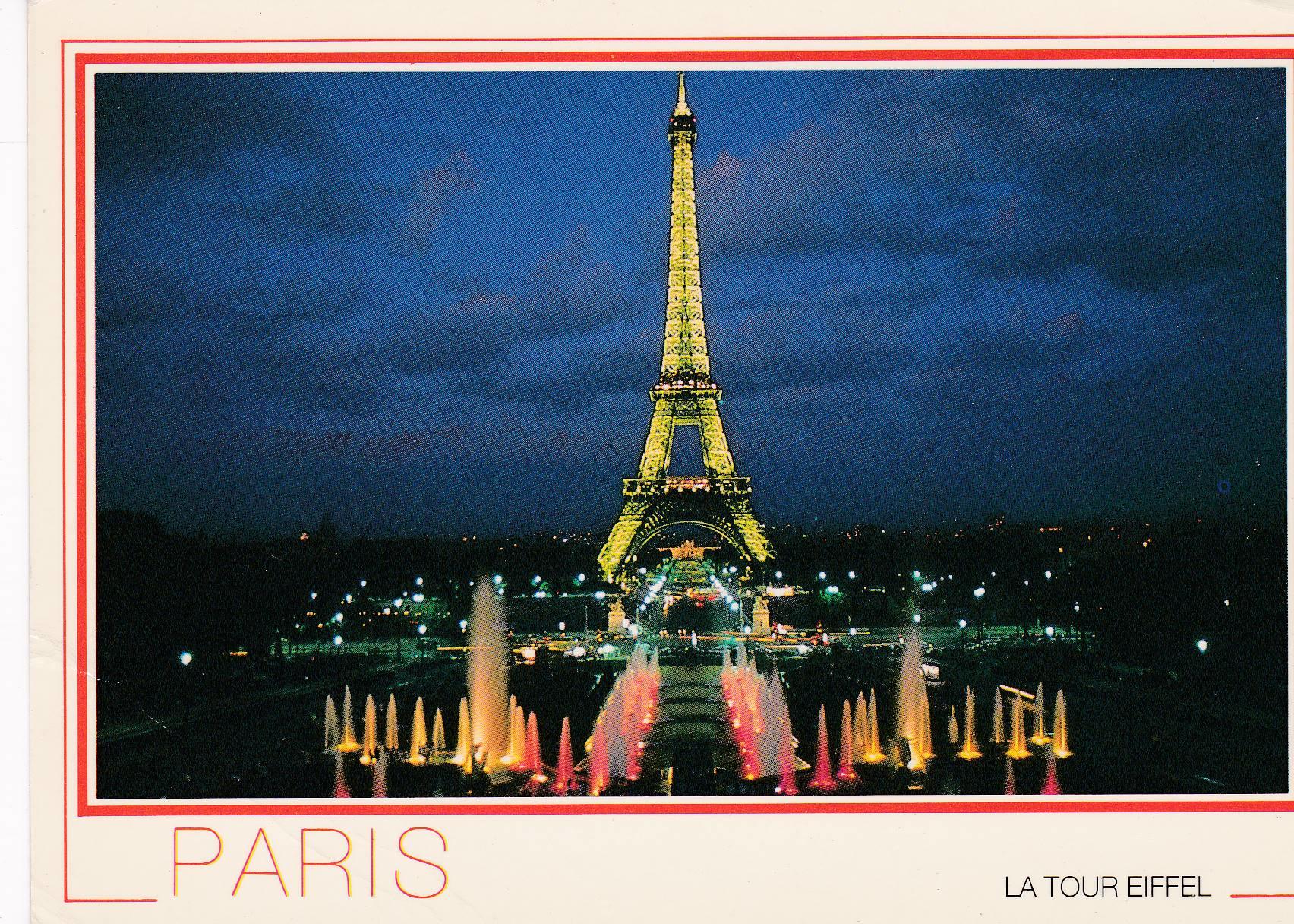 POSTAL B6486: PARIS: LA TORRE EIFFEL. VISTA NOCTURNA