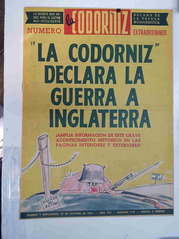 Revista: La Codorniz num 0779 numero extraordinario, 21 de octubre de 1956 año XVI