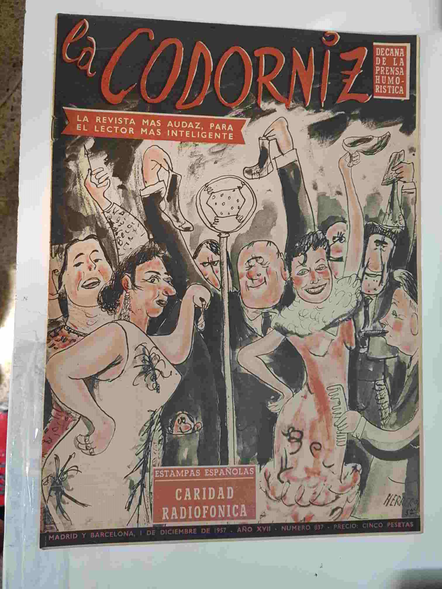Revista: La Codorniz num 0837, 1 de diciembre de 1957- Caridad radiofonica