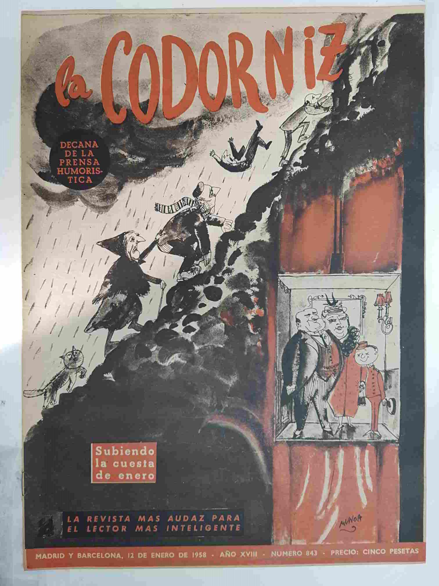 Revista: La Codorniz num 0843, 12 de enero de 1958 - Subiendo la cuesta de enero