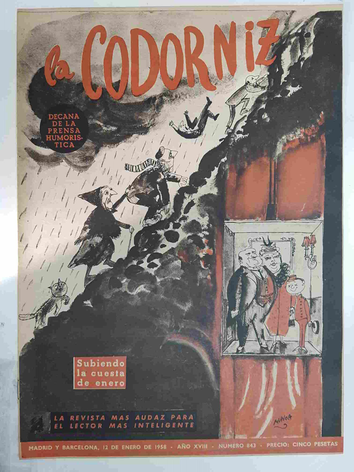 Revista: La Codorniz num 0843, 12 de enero de 1958 - Subiendo la cuesta de enero