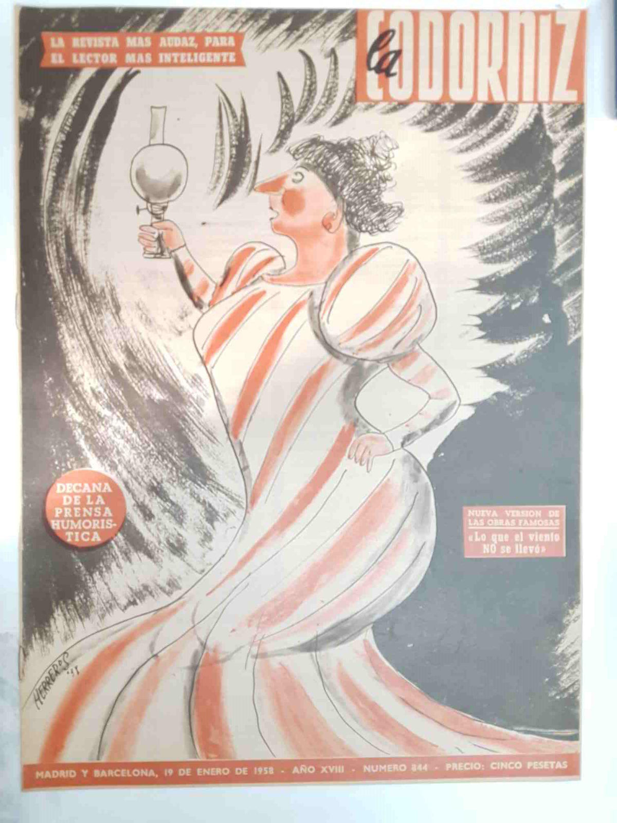 Revista: La Codorniz num 0844, 19 de enero de 1958 - Lo que el viento no se llevo
