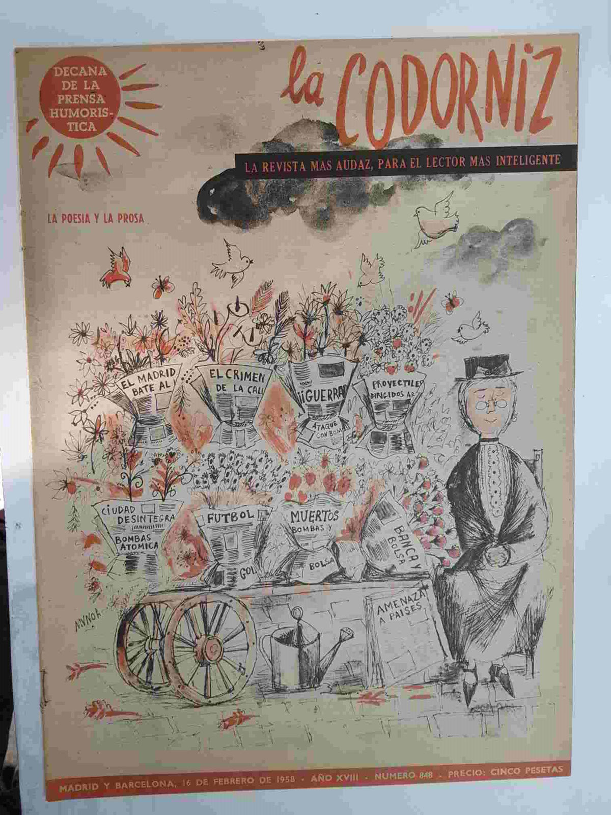 Revista: La Codorniz num 0848, 16 de febrero de 1958  - La poesia y la prosa