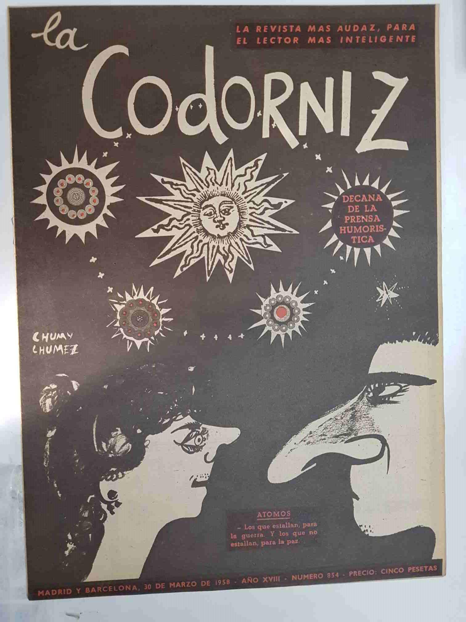 Revista: La Codorniz num 0854, 30 de marzo de 1958 año XVIII - Atomos