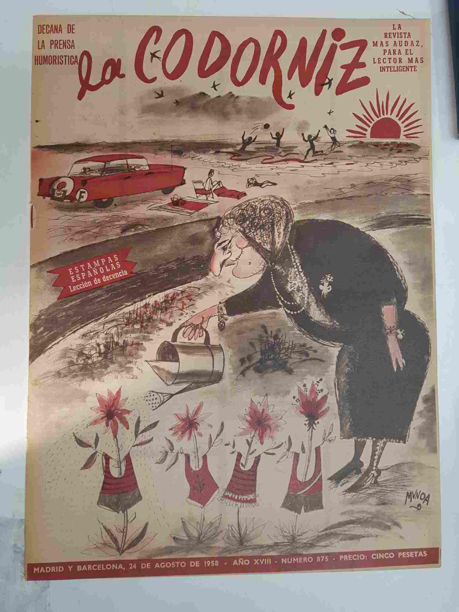 Revista: La Codorniz num 0875, 24 de agosto de 1958 año XVIII - leccion de decencia