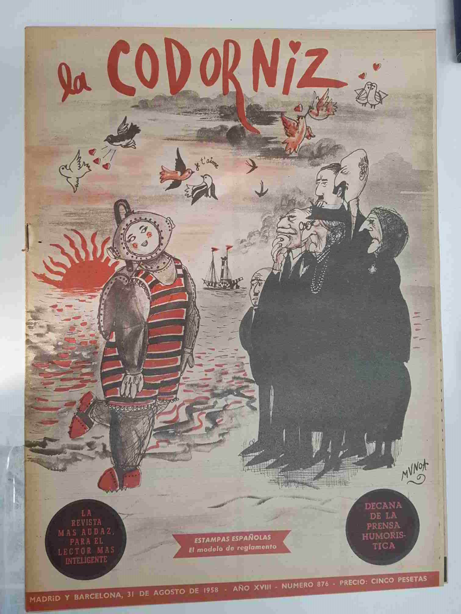 Revista: La Codorniz num 0876, 31 de agosto de 1958 año XVIII - el modelo de reglamento