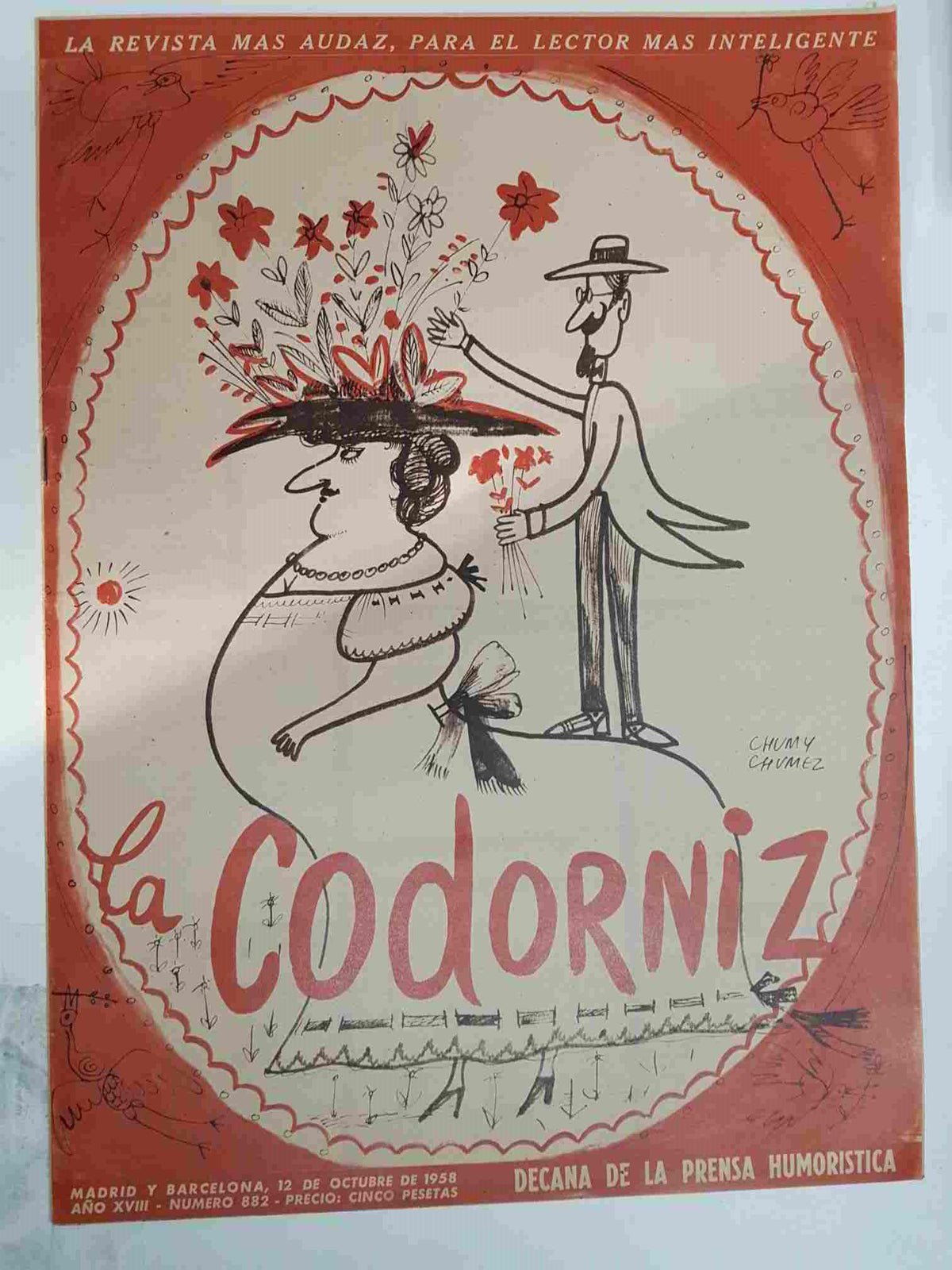 Revista: La Codorniz num 0882, 12 de octubre de 1958 año XVIII