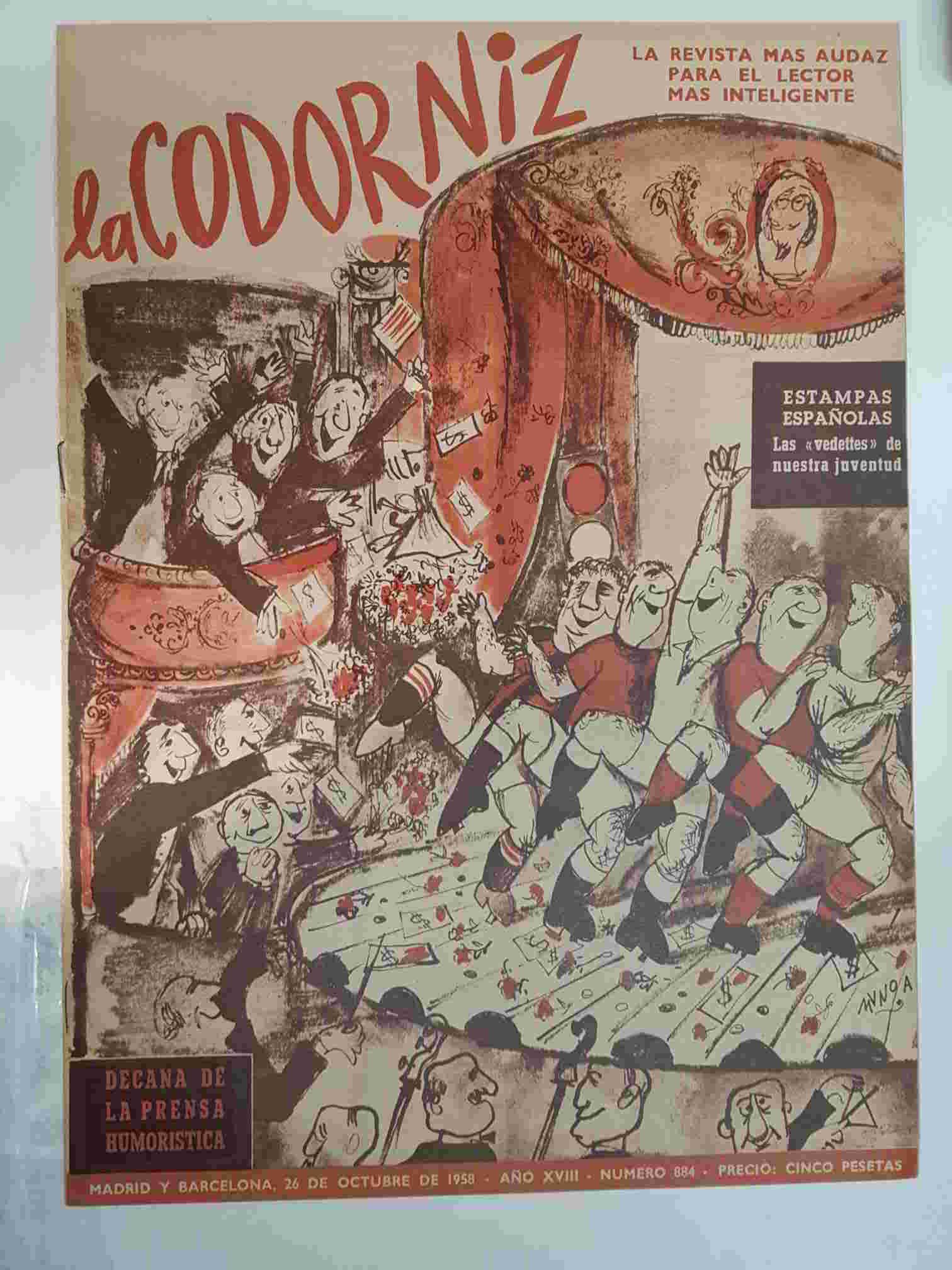 Revista: La Codorniz num 0884, 26 de octubre de 1958 año XVIII - Las vedettes de nuestra juventud