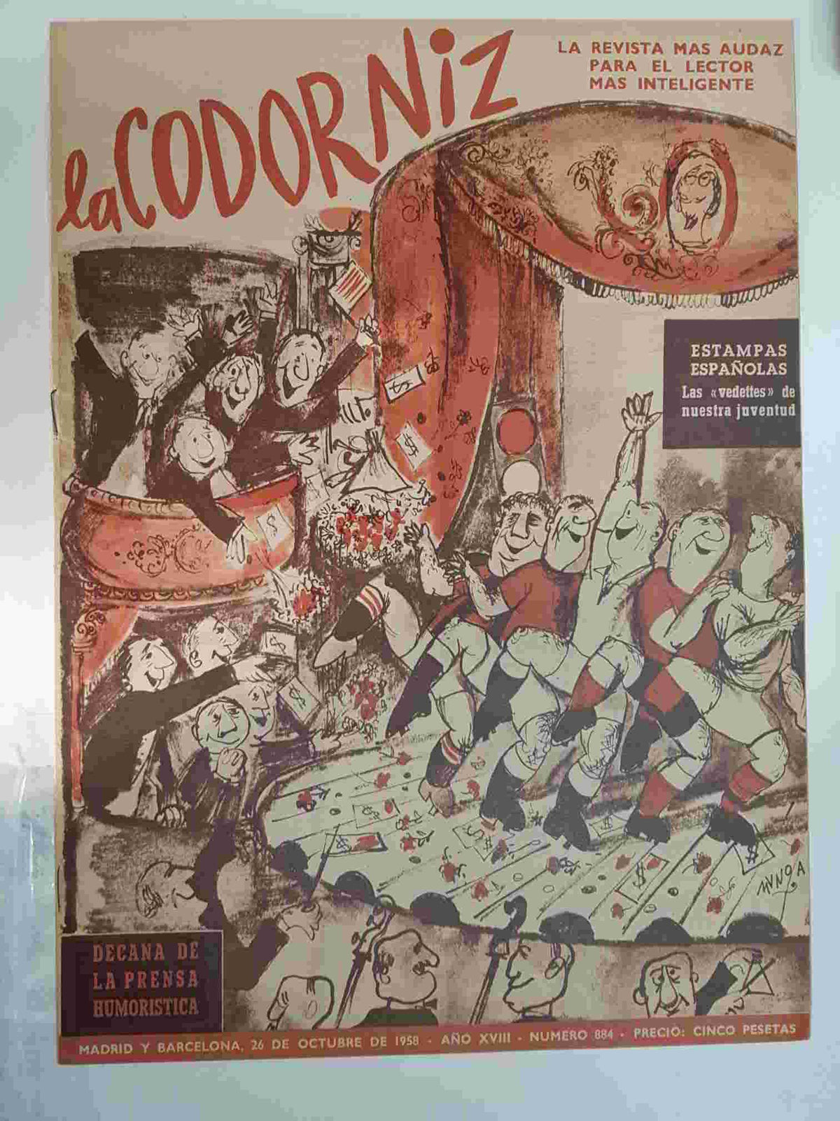 Revista: La Codorniz num 0884, 26 de octubre de 1958 año XVIII - Las vedettes de nuestra juventud