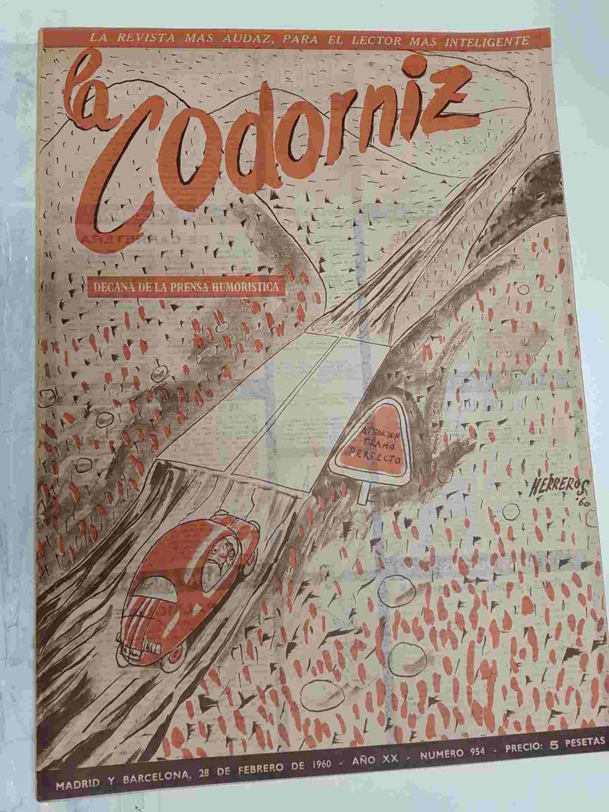 Revista: La Codorniz num 0954, 28 de febrero de 1960 año XX - Atencion tramo perfecto