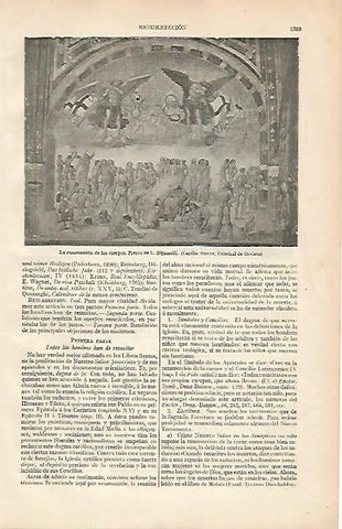 LAMINA ESPASA 1043: La resurrecion de los cuerpos obra de Signorelli
