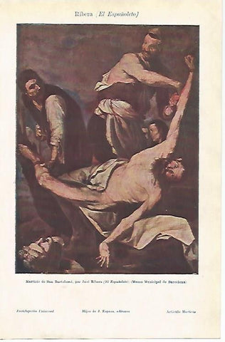 LAMINA ESPASA 1138: Martirio de San Bartolome por Jose Ribera