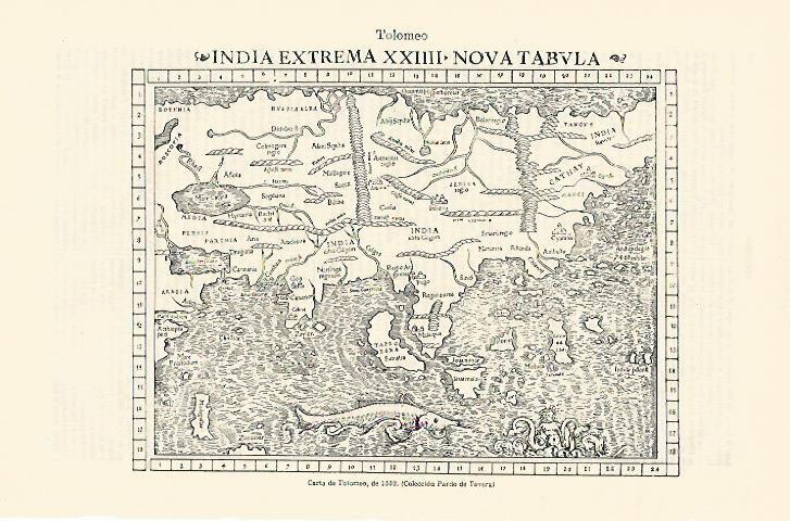 LAMINA ESPASA 1280: Carta de Tolomeo 1552