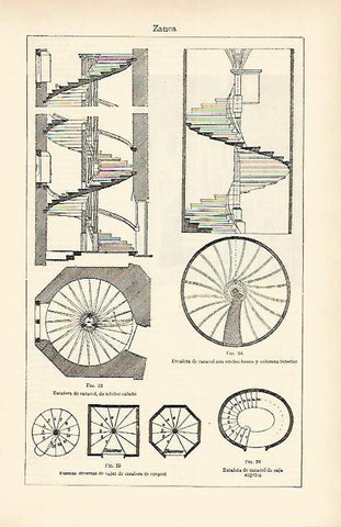 LAMINA ESPASA 1610: Tipos de escaleras