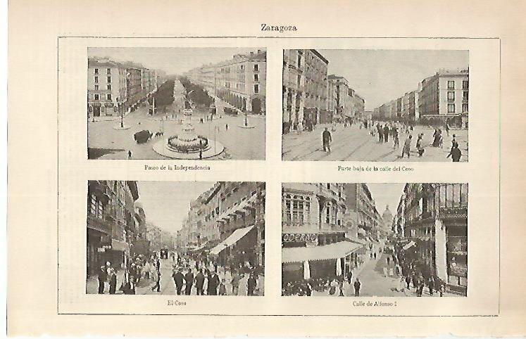 LAMINA ESPASA 1678: Calles de Zaragoza