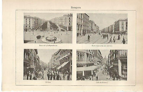 LAMINA ESPASA 1678: Calles de Zaragoza