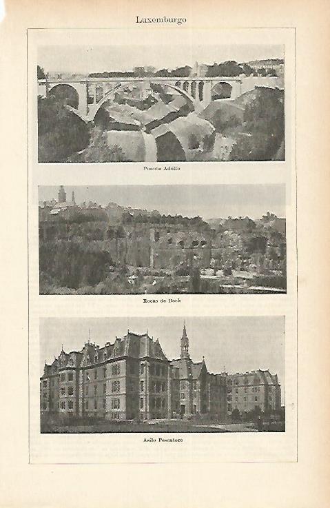 LAMINA ESPASA 1775: Vistas de Luxemburgo