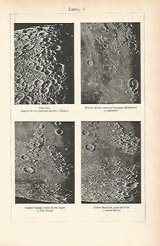 LAMINA ESPASA 1788: Crateres de la Luna