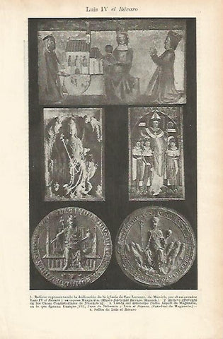 LAMINA ESPASA 1802: Representaciones de Luis IV el Bavaro