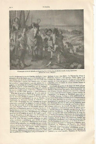 LAMINA ESPASA 10303: El marques Spinola recibiendo las llaves de la plaza de Breda por Jose Leonardo