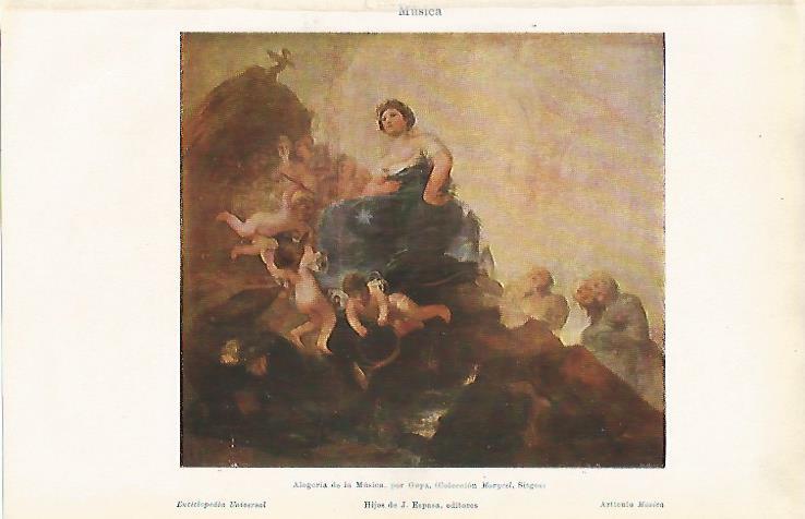 LAMINA ESPASA 10416: Alegoria de la Musica por Goya