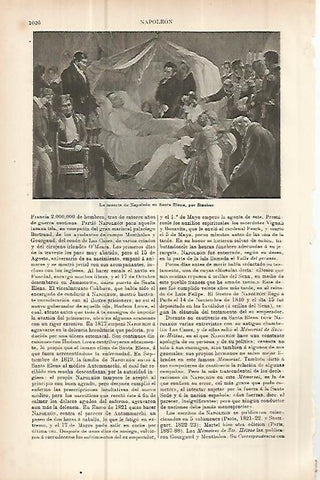LAMINA ESPASA 10713: La muerte de Napoleon en Santa Elena por Steuben