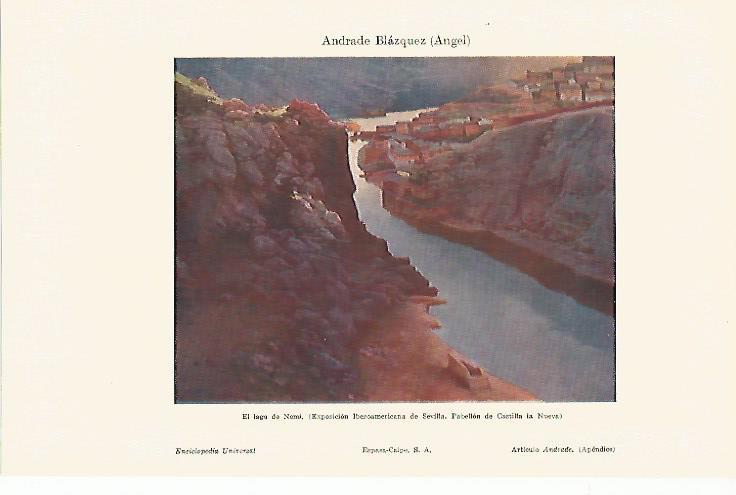 LAMINA ESPASA 10865: El lago de Nemi por Angel Andrade Blazquez