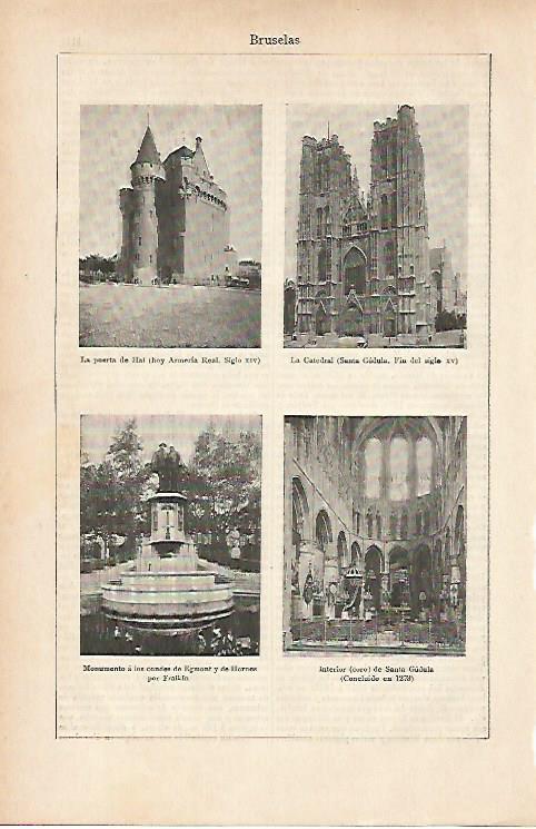 LAMINA ESPASA 11820: Vistas de Bruselas Belgica