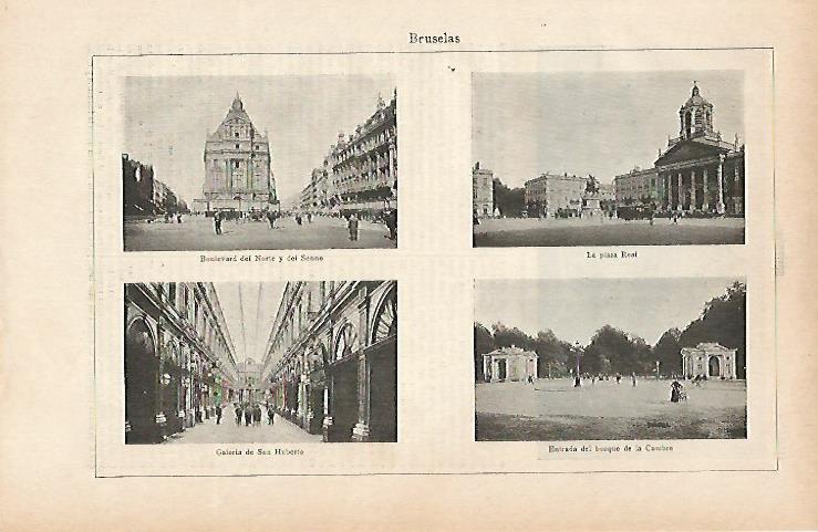 LAMINA ESPASA 11821: Edificios y calles de Bruselas Belgica