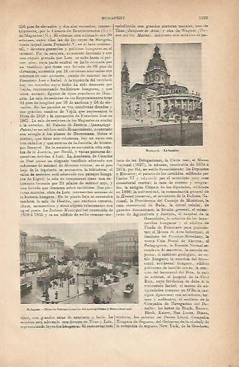 LAMINA ESPASA 11848: Basilica y plaza de Calvino en Budapest Hungria