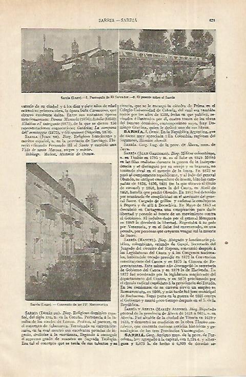 LAMINA ESPASA 12382: Vistas de Sarria Lugo