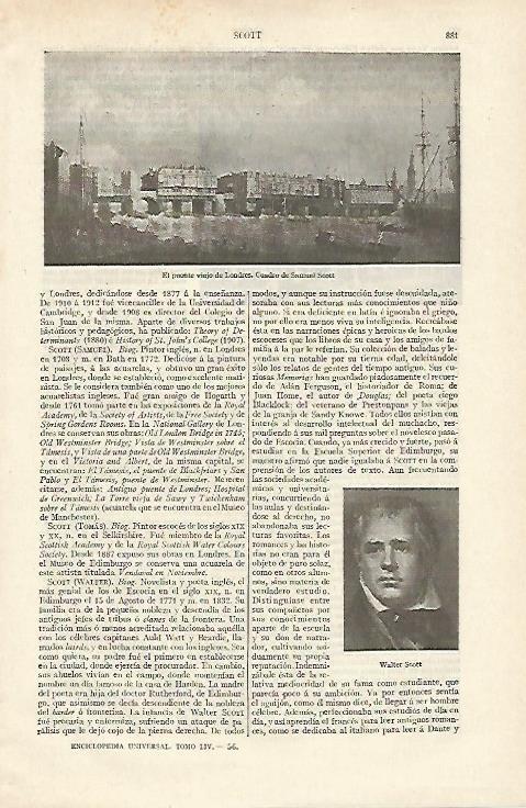 LAMINA ESPASA 12435: El puente viejo de Londres por S. Scott