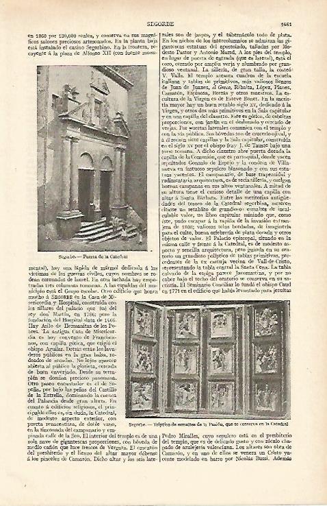 LAMINA ESPASA 12510: Puerta de la Catedral de Segorbe Castellon