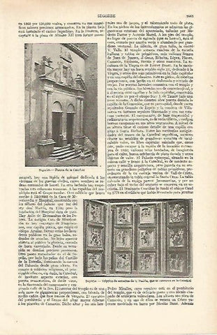LAMINA ESPASA 12510: Puerta de la Catedral de Segorbe Castellon