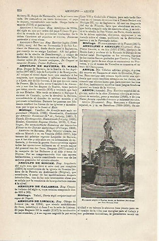 LAMINA ESPASA 12816: Monumento a Evaristo Arnus en Badalona Barcelona