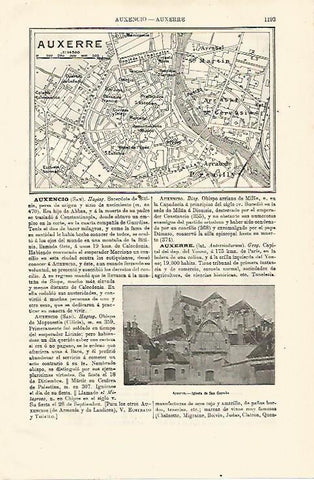 LAMINA ESPASA 13019: Plano de Auxerre Francia
